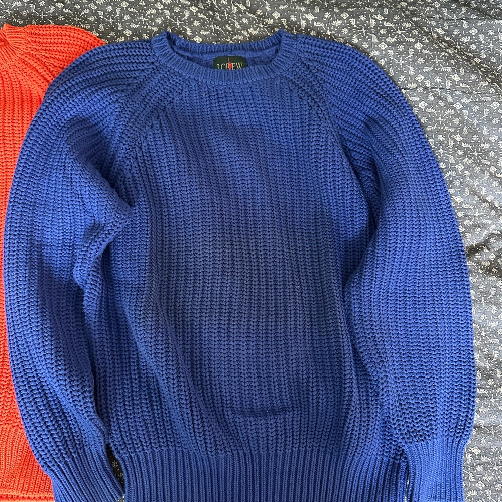 VINTAGE 100% Cotton J. Crew Blue Crewneck Sweater